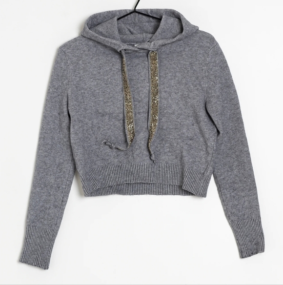 Zara Tops - ZARA GREY KNIT HOODIE SIZE LARGE